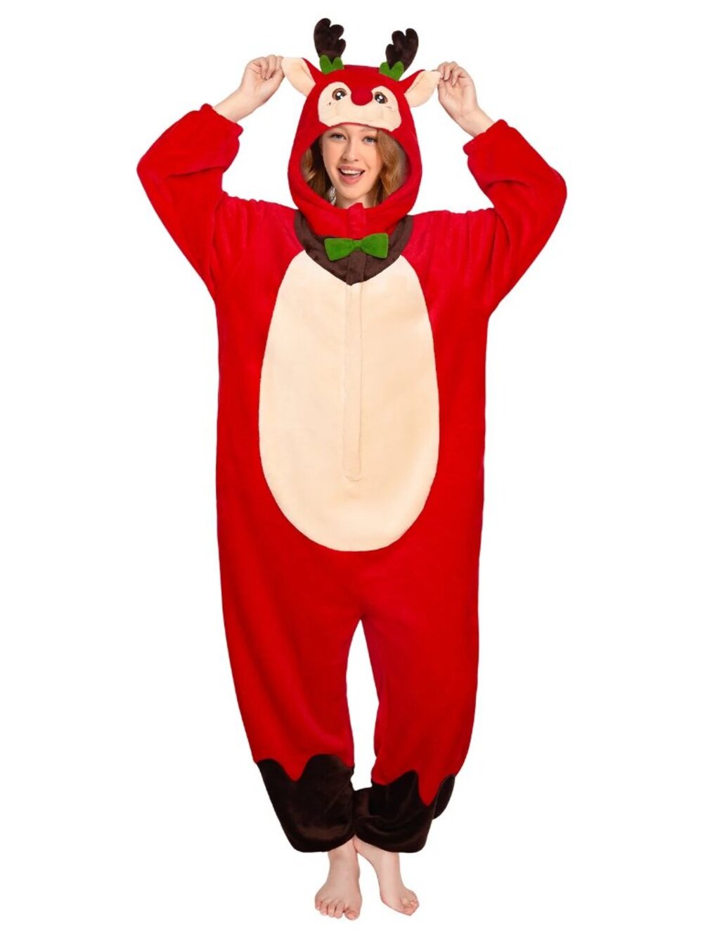 OLAOLA Reindeer Onesie Adult Costume Pajama One Size NWT
